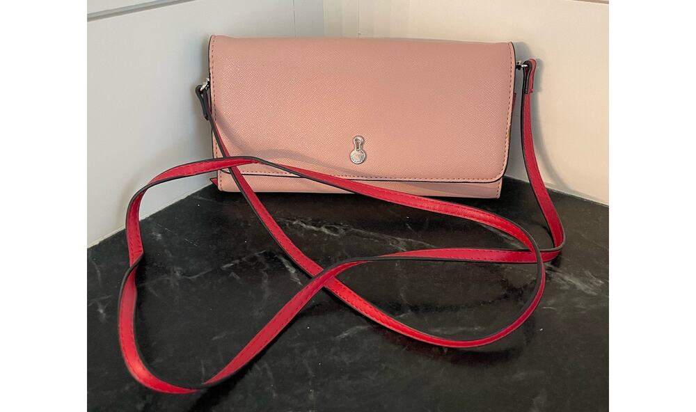 London Fog pink and red crossbody wallet  Mother's Day Valentines